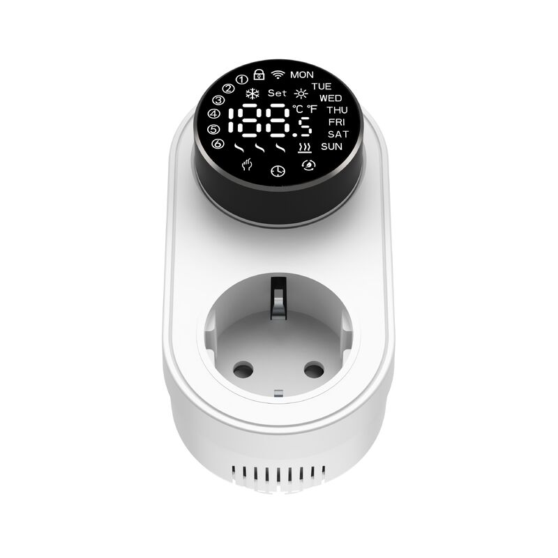 Controlador de Temperatura Inteligente de Doble Modo 16A 100-240V con Conectividad Alexa/WiFi, Perilla LED, Alarma de Temperatura para Enchufe de Corriente