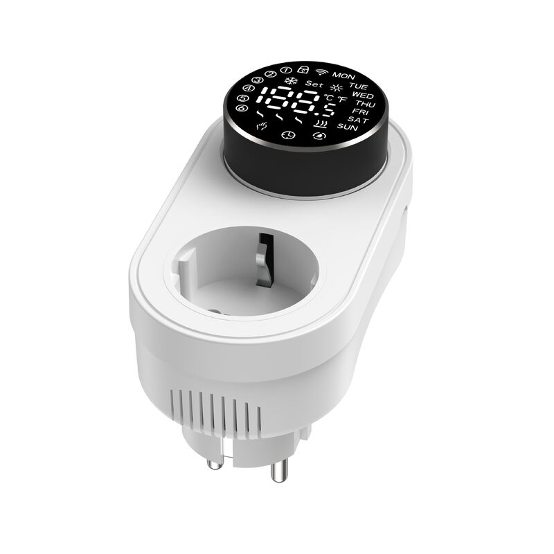 Controlador de Temperatura Inteligente de Doble Modo 16A 100-240V con Conectividad Alexa/WiFi, Perilla LED, Alarma de Temperatura para Enchufe de Corriente