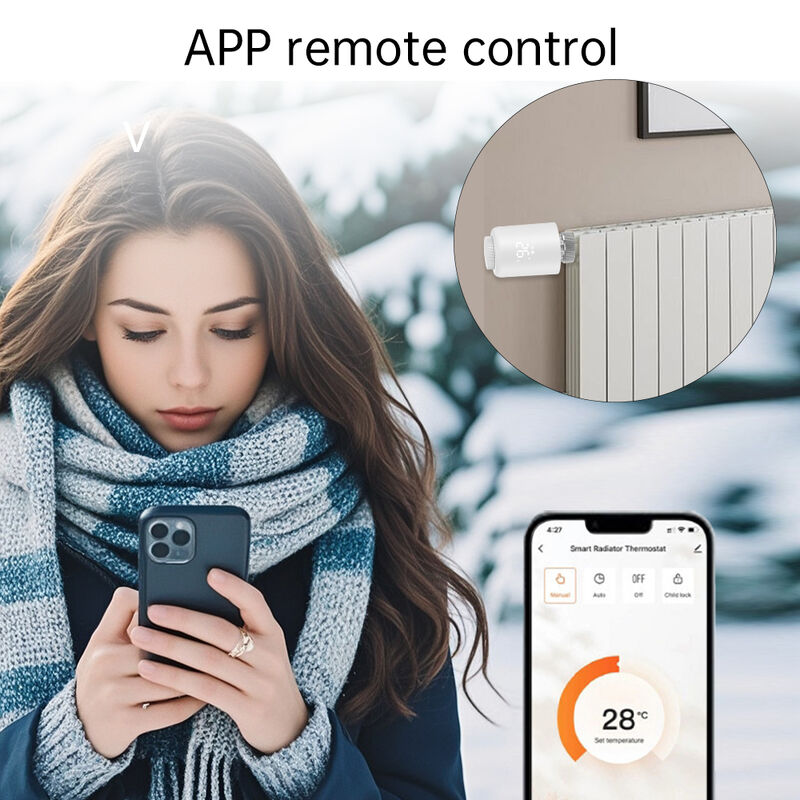 SIXWGH Tuya Zigbee 3.0 TRVL termostato inteligente OLED Actuador de radiador válvula controlador de temperatura programable Android Flip Home