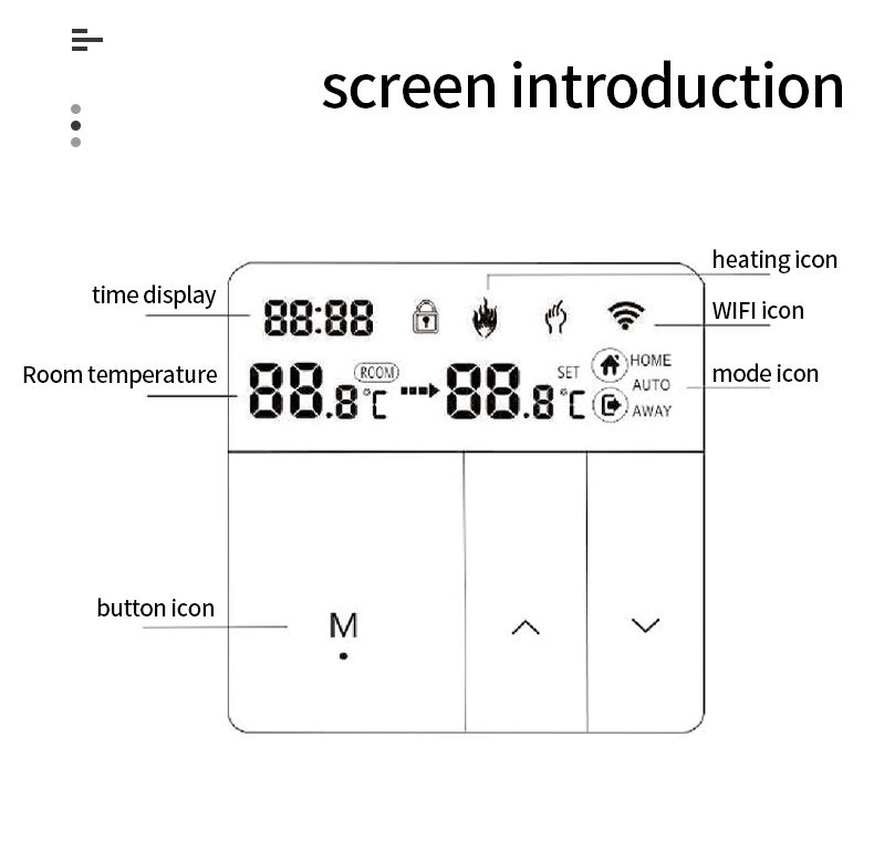 SIXWGH Smart WiFi Thermostat Tuya App Control de voz 16A Control de temperatura programable de carga LCD para hoteles de piso eléctrico