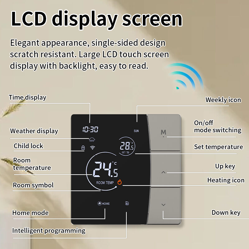 SIXWGH Termostato WiFi inteligente para uso en hoteles Tuya App Control de voz calefacción por suelo eléctrica 16A Control de temperatura LCD de carga