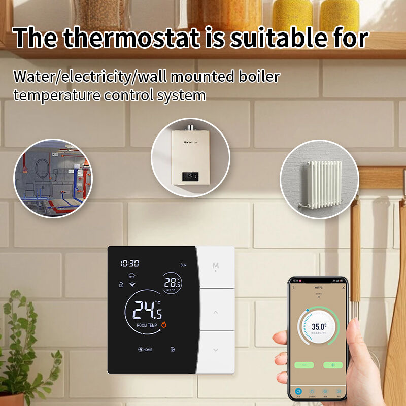 SIXWGH Termostato WiFi inteligente para uso en hoteles Tuya App Control de voz calefacción por suelo eléctrica 16A Control de temperatura LCD de carga