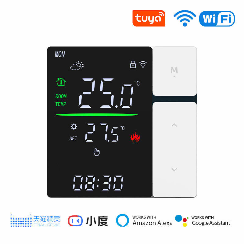 SIXWGH Controller de termostato WiFi inteligente para calefacción de agua Control de temperatura con pantalla táctil LED