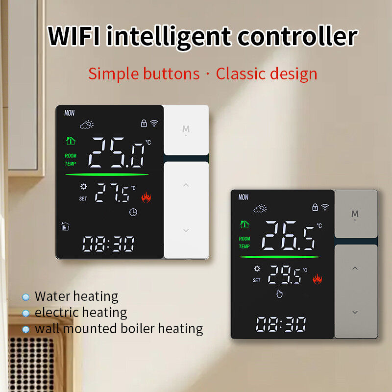 SIXWGH Controller de termostato WiFi inteligente para calefacción de agua Control de temperatura con pantalla táctil LED