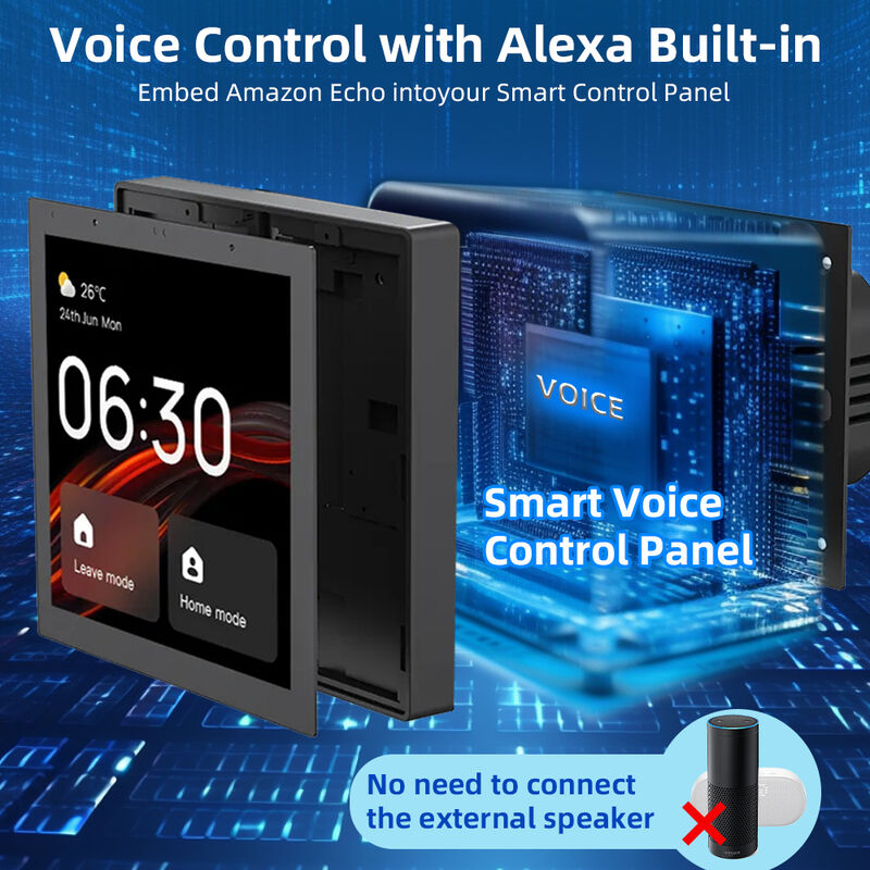 SIXWGH 4 pulgadas de pantalla táctil panel de control de hogar inteligente Alexa Tuya Gateway incorporado Zigbee 3.0 Hub Control de voz AIoT montado en la pared