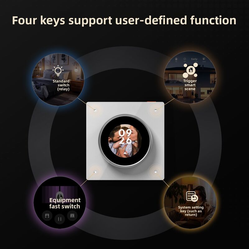 Panel de control inteligente para el hogar SIXWGH con perilla giratoria y pantalla táctil, funciona con la aplicación Tuya Smart Life para control de escenas HVAC, automatización del hogar en EE. UU./UE