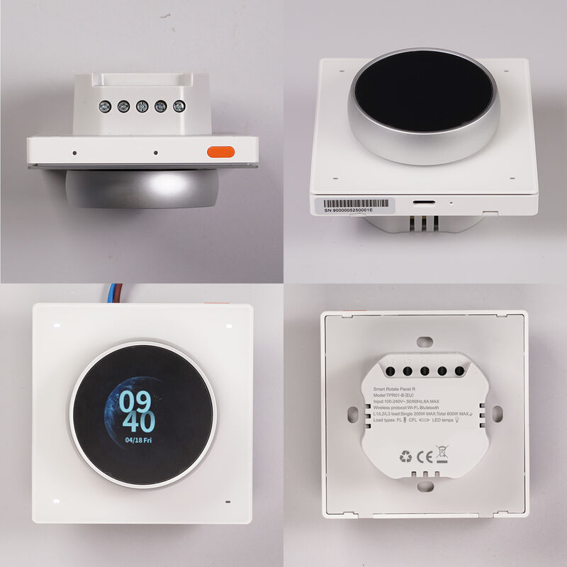 Panel de control inteligente para el hogar SIXWGH con perilla giratoria y pantalla táctil, funciona con la aplicación Tuya Smart Life para control de escenas HVAC, automatización del hogar en EE. UU./UE