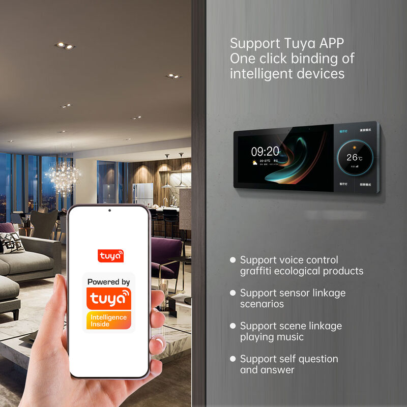 SIXWGH Lujo Actualización 10-pulgadas Panel de Control Hogar Inteligente Tuya WiFi Zigbee Gateway App Música de Fondo por Voz Múltiples Escenarios Barra
