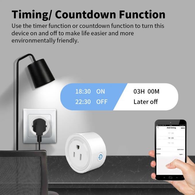 Zócalo al aire libre inalámbrico elegante de Zigbee de la automatización casera del enchufe de pared de Wifi del enchufe de los E.E.U.U. 4