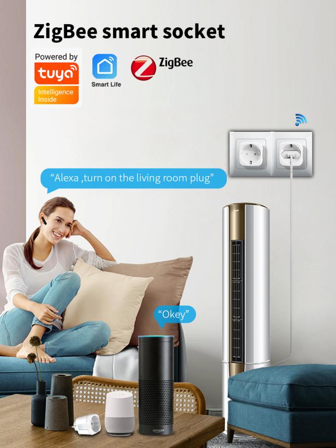 Zócalo remoto del interruptor de Tuya Smart Wifi del enchufe de la UE del zócalo de la bombilla de Zigbee 7