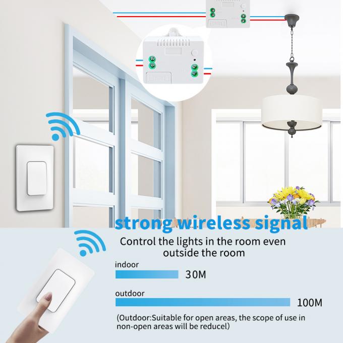 La pared inalámbrica de SIXWGH 433Mhz cambia el interruptor de la luz teledirigido impermeable autopropulsado 3