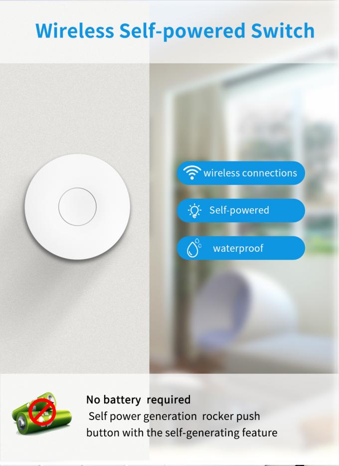 Interruptor impermeable autopropulsado de Switch Wall Light del control remoto de RF433Mhz 1