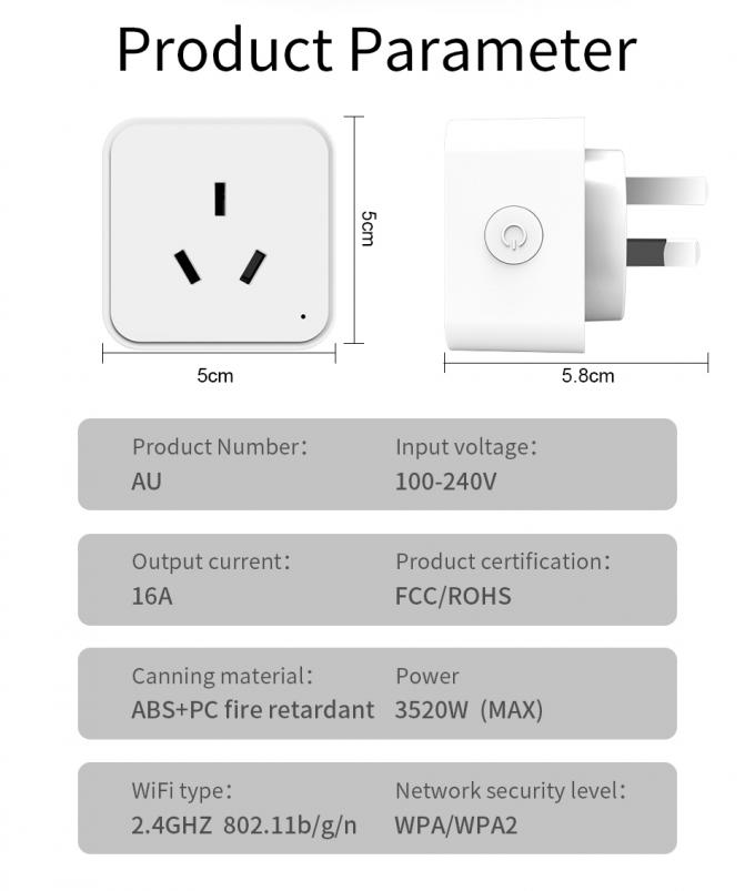 Interruptor remoto del enchufe de la automatización casera del zócalo del IOS WIFI Smart de Android 0